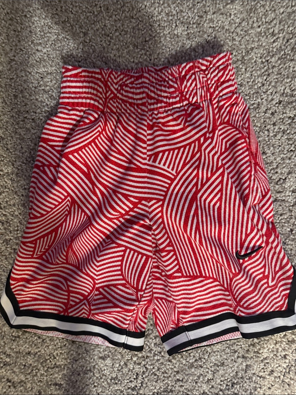 Nike Red and White Graphic Kids Athletic Shorts